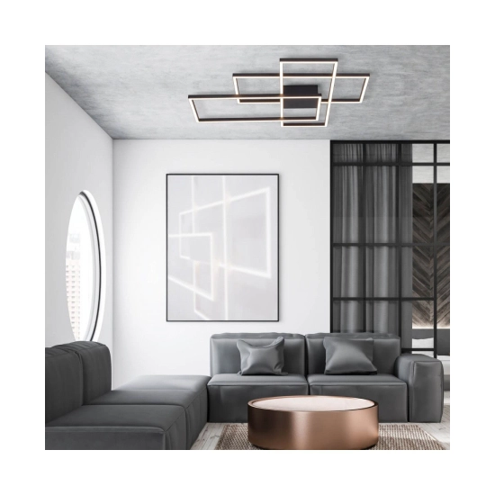 2020 CEILING LIGHT 52W 3000K ALUMINIUM& ACRYLIC SANDY BLACK SHADE Zambelis Lights
